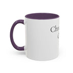 Chronically Over It personalized accent coffee mug with name in serif type, view 2