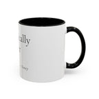 Chronically Over It personalized accent coffee mug with name in serif type, view 4