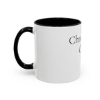 Chronically Over It personalized accent coffee mug with name in serif type, view 5