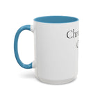 Chronically Over It personalized accent coffee mug with name in serif type, view 32