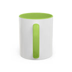 Chronically Over It personalized accent coffee mug with name in serif type, view 48