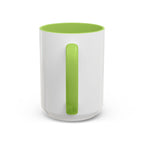 Chronically Over It personalized accent coffee mug with name in serif type, view 57