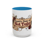Classic Case of Not Today accent coffee mug, 15oz, white with blue interior and handle