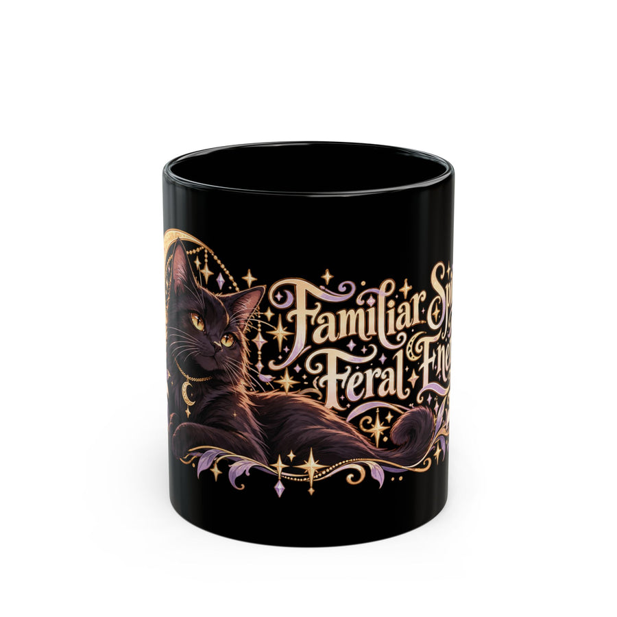 Familiar Spirit, Feral Energy black coffee mug, 11oz, front view