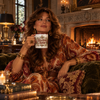Heirloom Attitude accent coffee mug in a cozy lifestyle photo