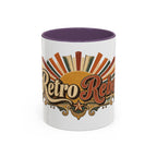 Retro Rebel accent coffee mug, 11oz, white with purple interior and handle