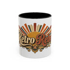 Retro Rebel accent coffee mug, 11oz, white with black interior and handle