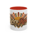 Retro Rebel accent coffee mug, 11oz, white with red interior and handle