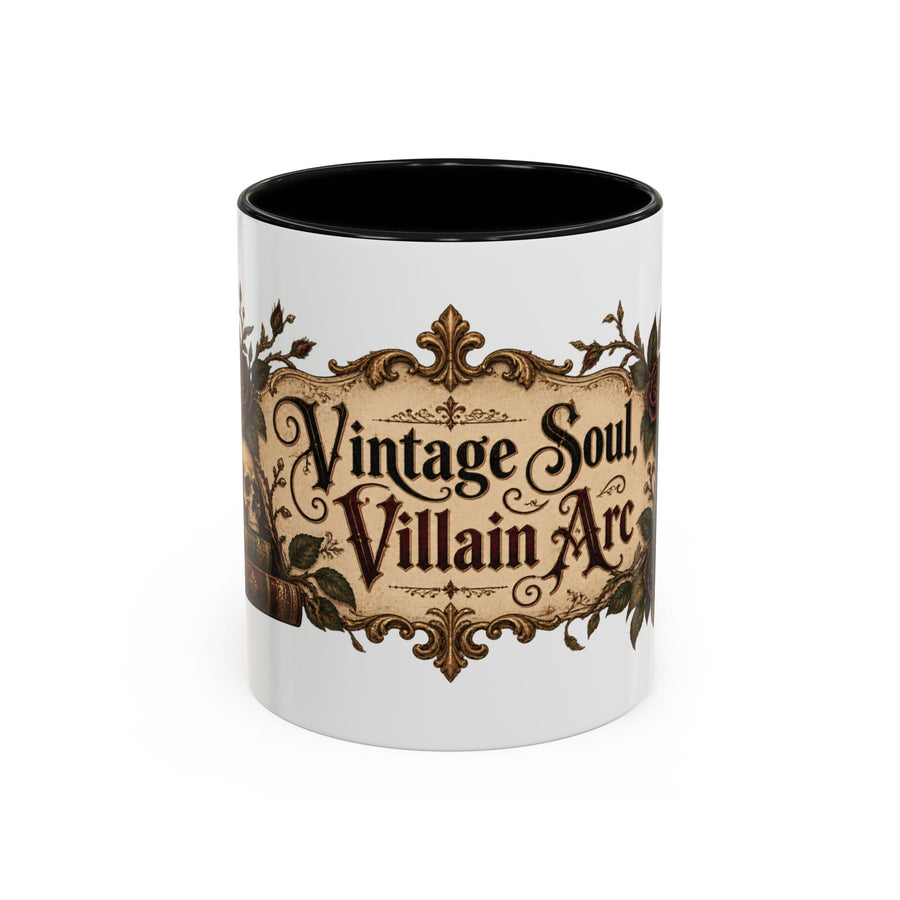 Vintage Soul, Villain Arc accent coffee mug, 11oz, white with black interior and handle