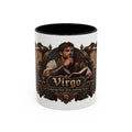 Virgo Bronze Zodiac accent coffee mug, 11oz, white with black interior and handle