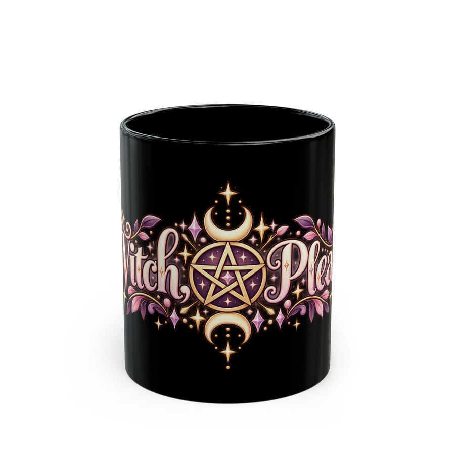 Witch, Please black coffee mug, 11oz, front view